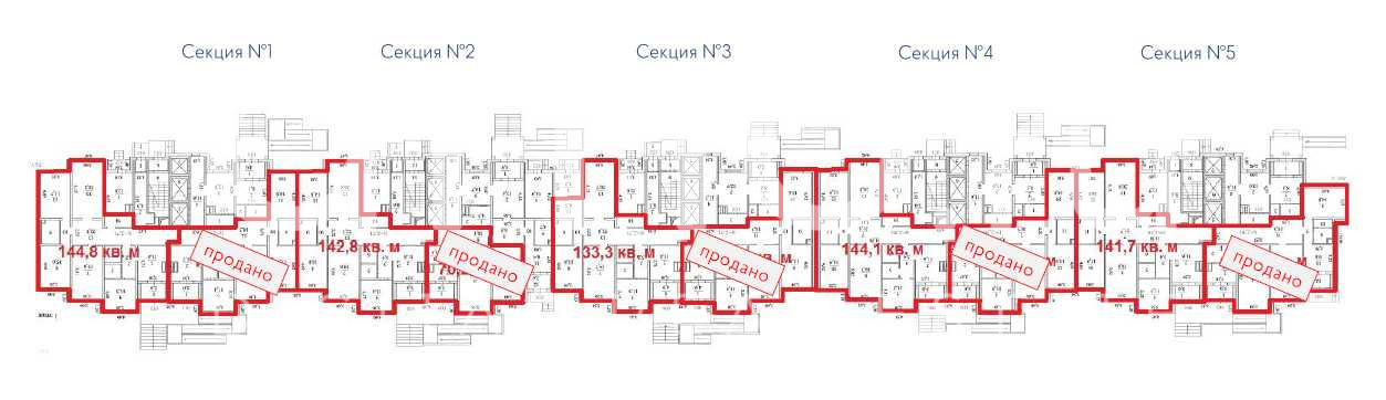 Планировка офиса 133.3-706.7 м², 1 этаж, ЖК «Левобережный»